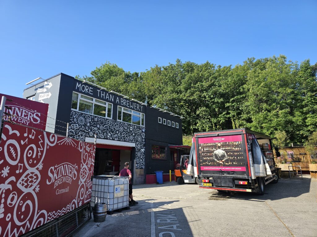 A van sits outside ther Skinner's Brewery base in Newham, Truro, on a sunny day. The brewery is back, thanks to the team at Goodh Brewing Company, from June 2023